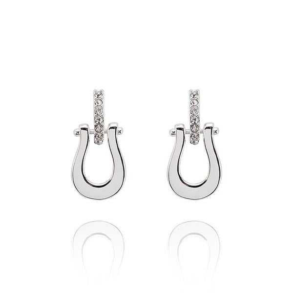 Horseshoe Silver Plated Earrings